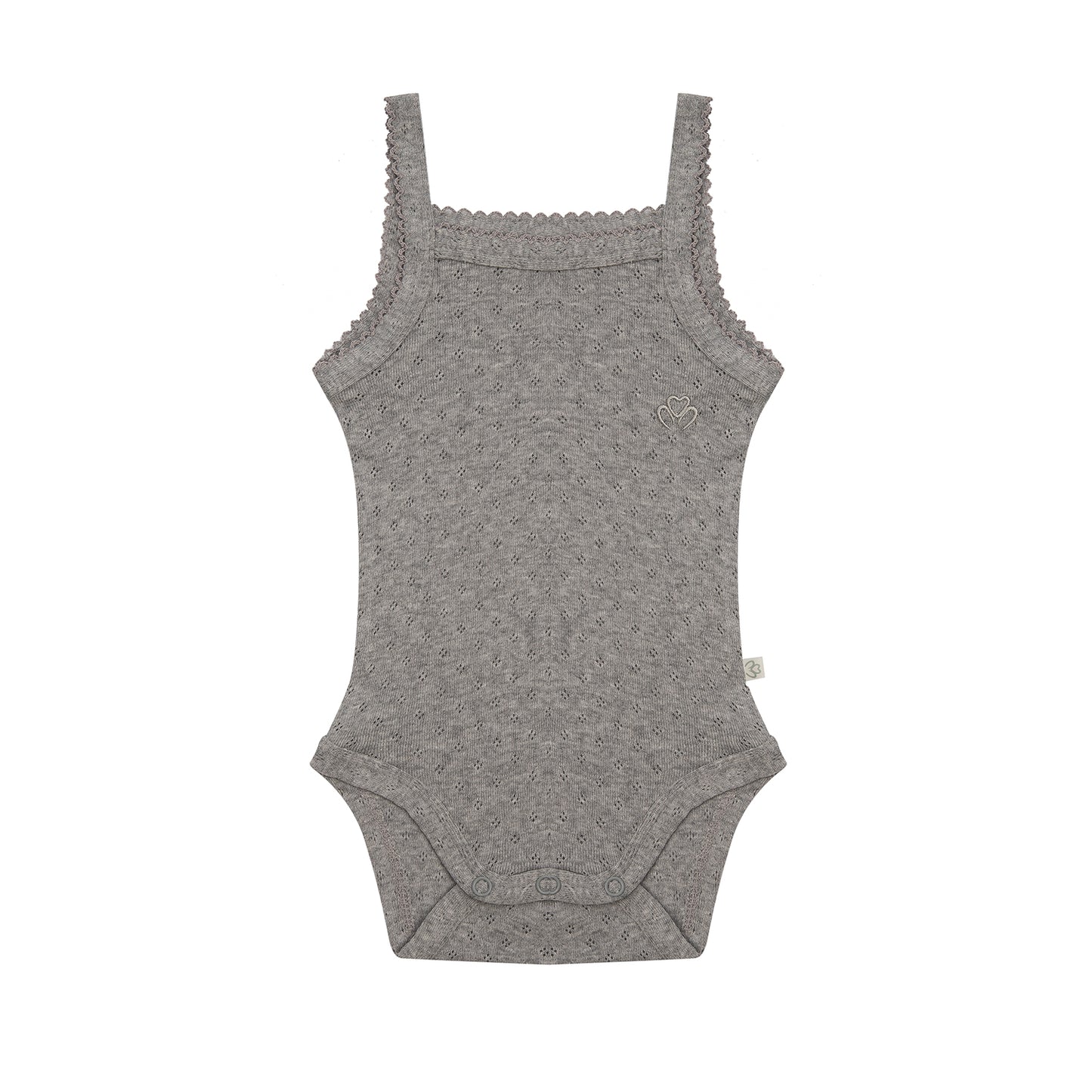 Organic sleeveless body suit for girls Aged 0-24 Months colored Grey