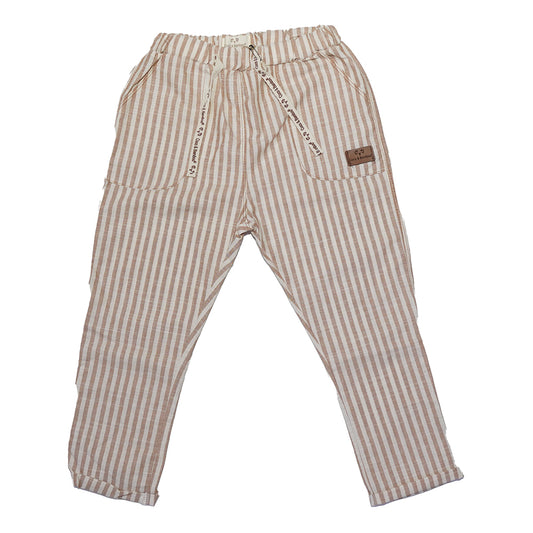 Striped Cotton Pants- Aged 2 Yrs to 7 Yrs- Colored Peach