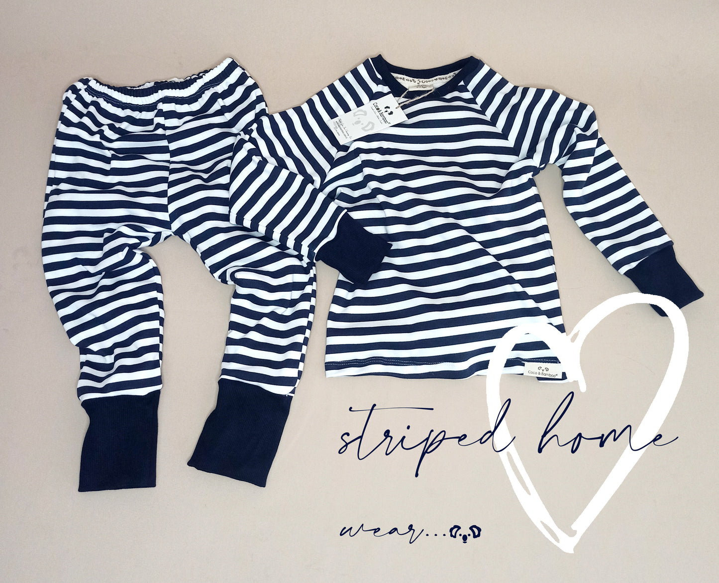 Striped Sleepwear- Aged 1 Yrs to 9 Yrs- Colored Dark Blue