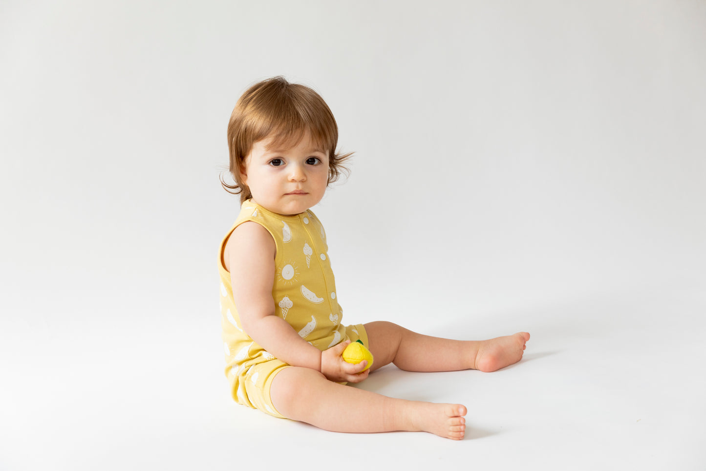 Captain Romper - Aged 3m to 2 Yrs-  Colored Yellow