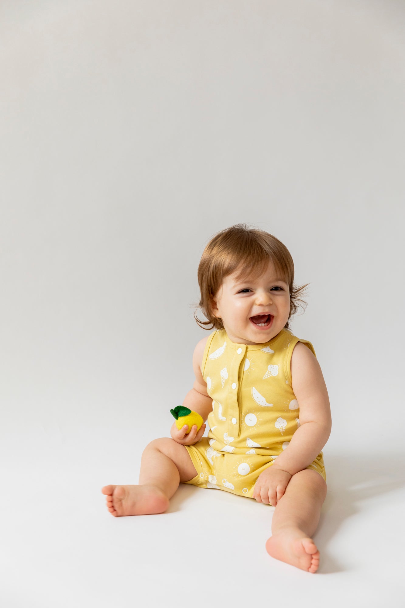 Captain Romper - Aged 3m to 2 Yrs-  Colored Yellow