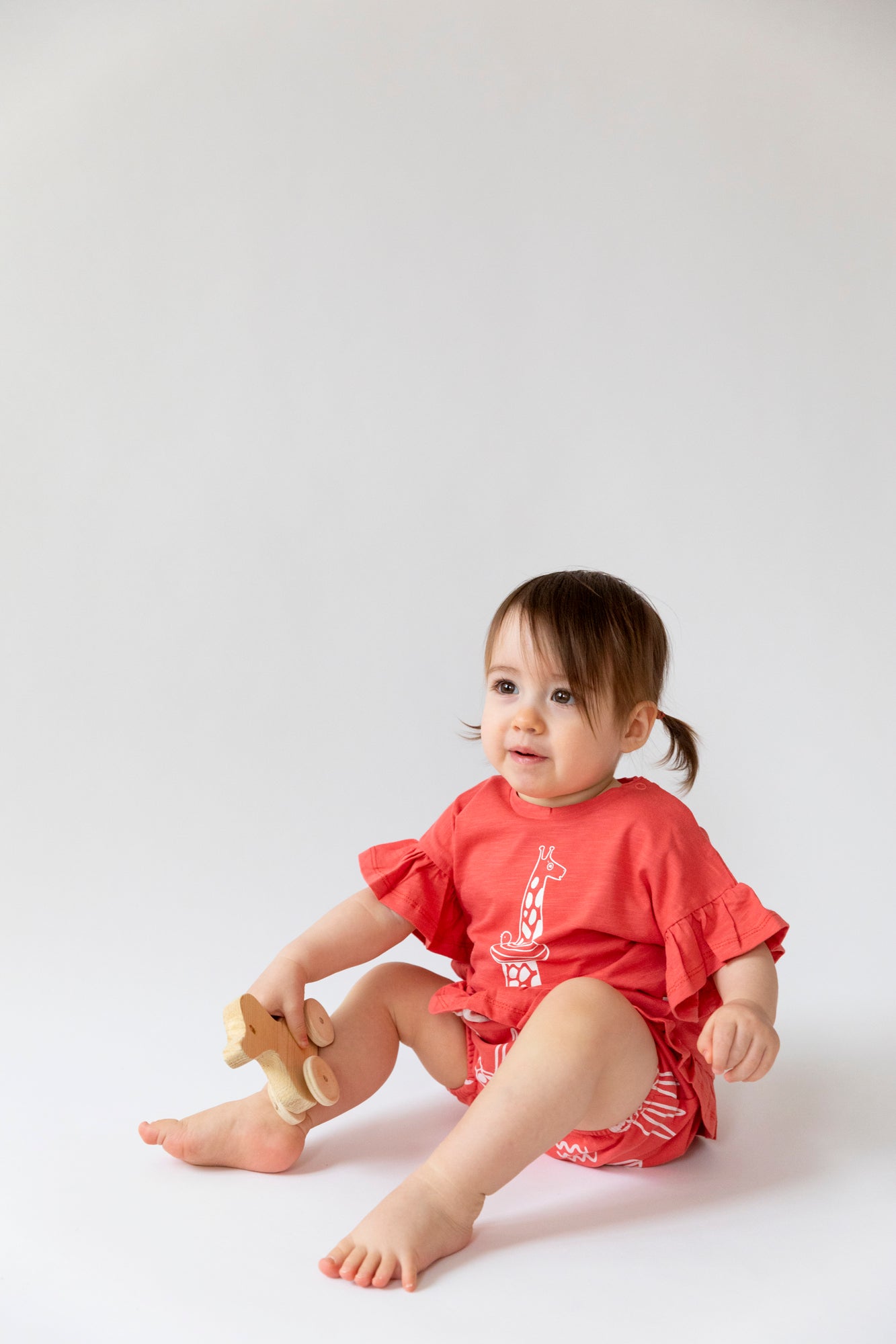 Organic cotton "Frills" T-shirt - Aged 6m to 7 Yrs- Colored Cranberry