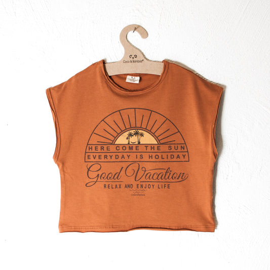 Crop Modal T-shirt for Girls- Aged 2 Yrs to 9 Yrs- Colored Orange