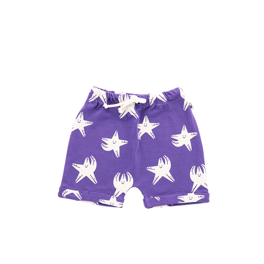 Organic cotton Baggy Shorts - Aged 6m to 7 Yrs- Colored  Purple