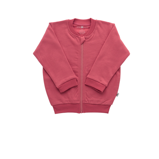 Organic "Bomber" jacket -Aged 6m to 5 Yrs- Colored Cherry