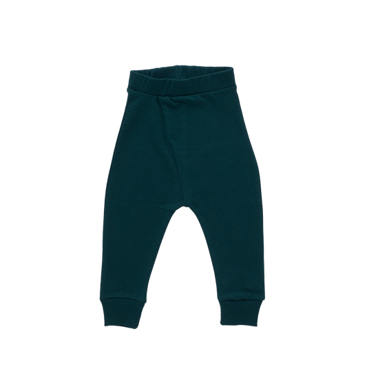 Organic green pants for boys and girls