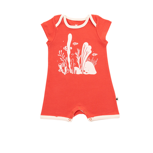 Day Romper - Aged 3m to 24 m-  Colored Cranbery