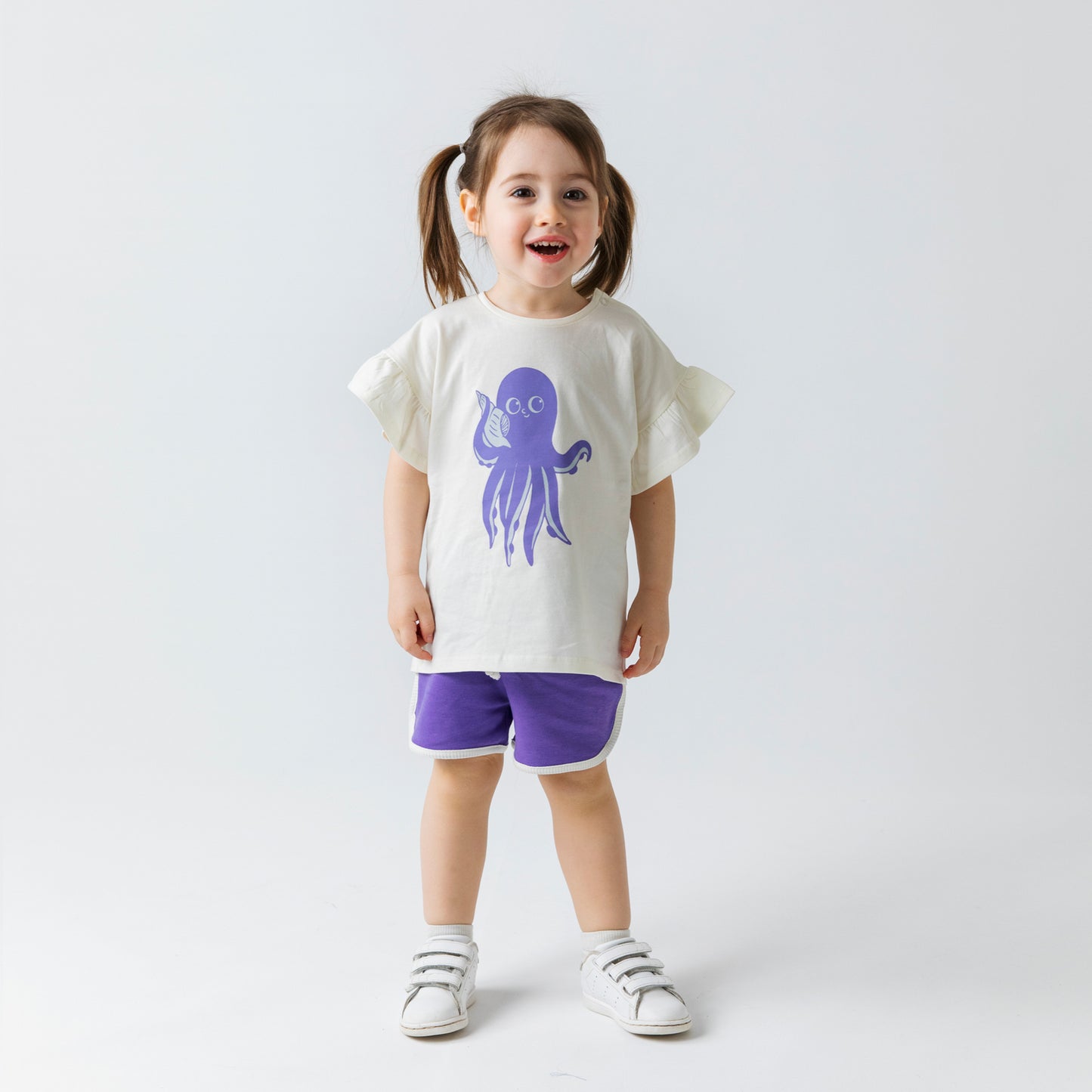 Frills T-shirt - Aged 6m to 7 Yrs- Colored Offwhite