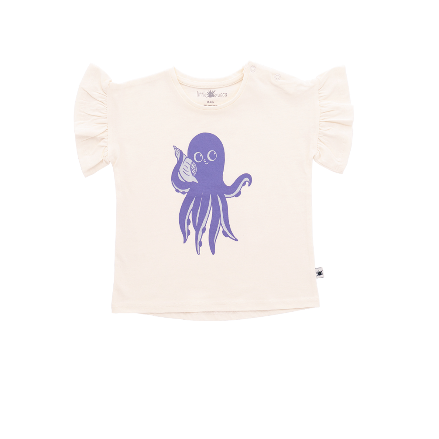 Frills T-shirt - Aged 6m to 7 Yrs- Colored Offwhite
