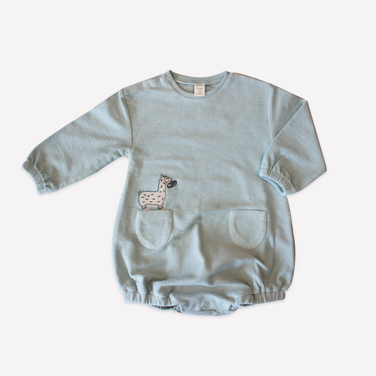 ‘LAMA’ LONG SLEEVE BUBBLE ONESIE -Aged 3m to 18m