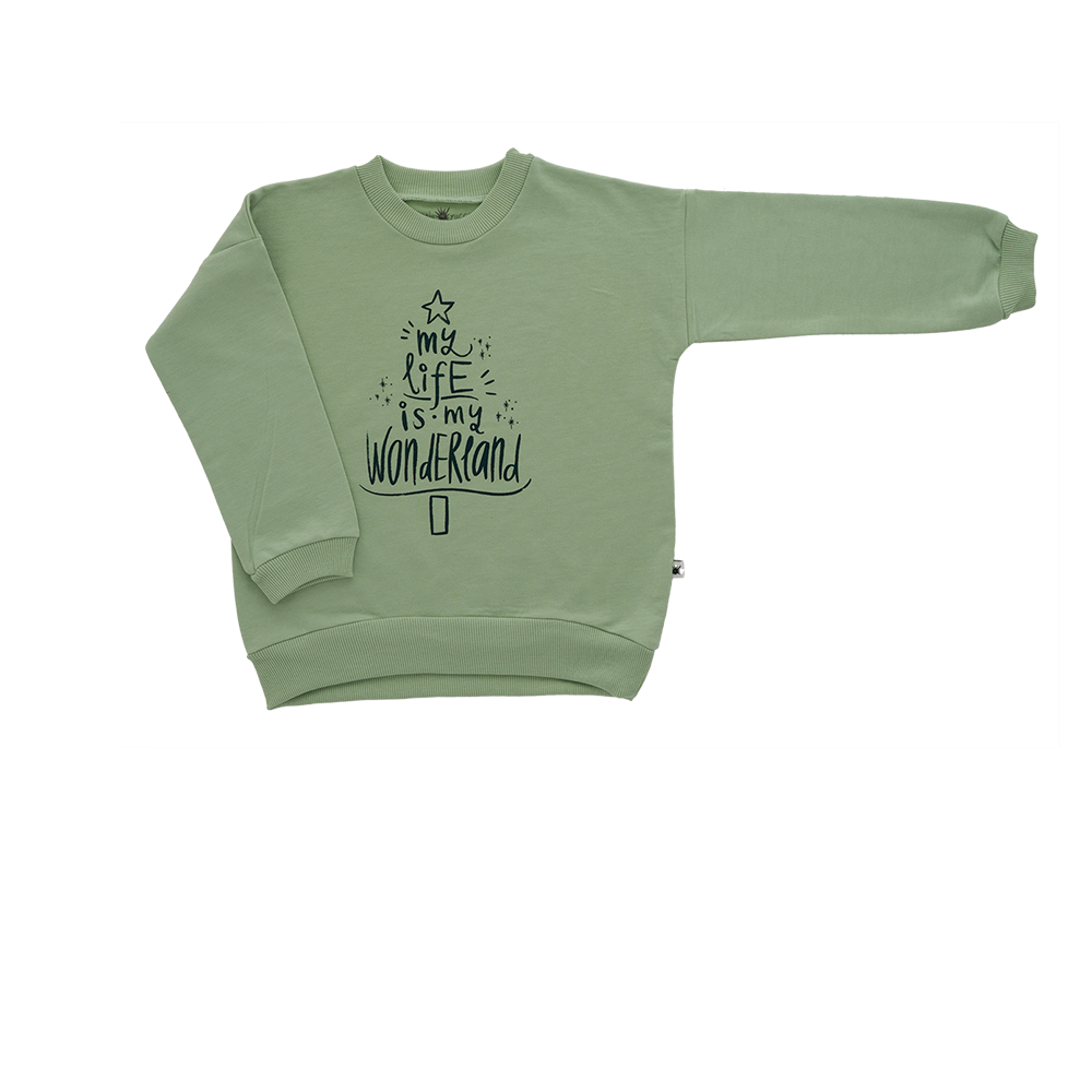 unisex green Loose cut organic cotton sweatshirt