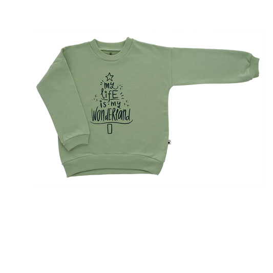 unisex green Loose cut organic cotton sweatshirt