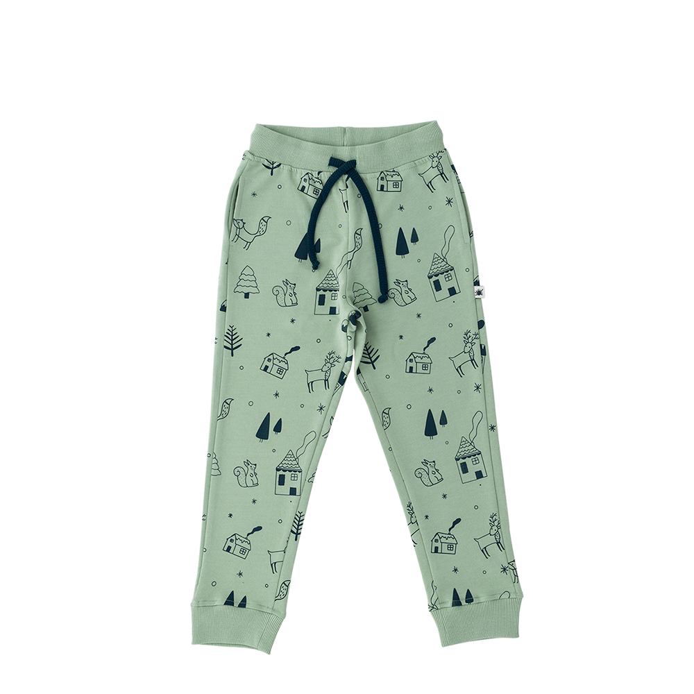 green organic cotton Jogger sweatpants for Boys and girls