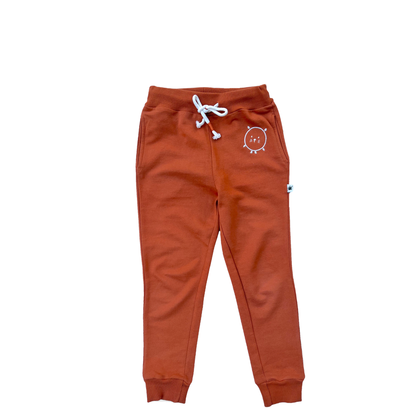 Organic "Jogger" Pants -Aged 6m to 9 Yrs- Colored Rust