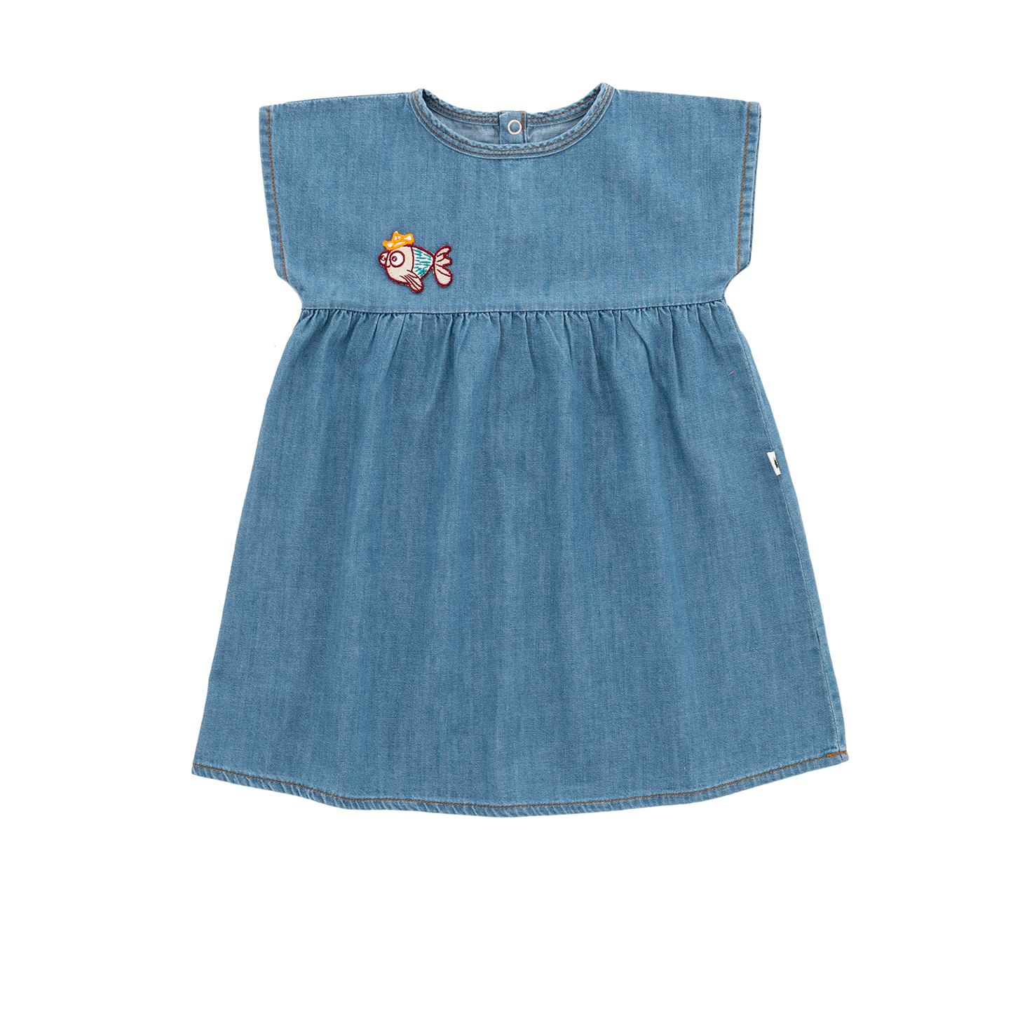 Organic "Marshmallow" Light Denim Dress- Aged 12m to 7 Yrs