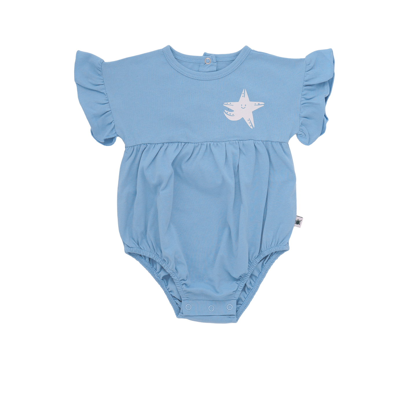 Organic cotton Mermaid Romper - Aged 0m to 3 Yrs-  Colored  Cloud Blue