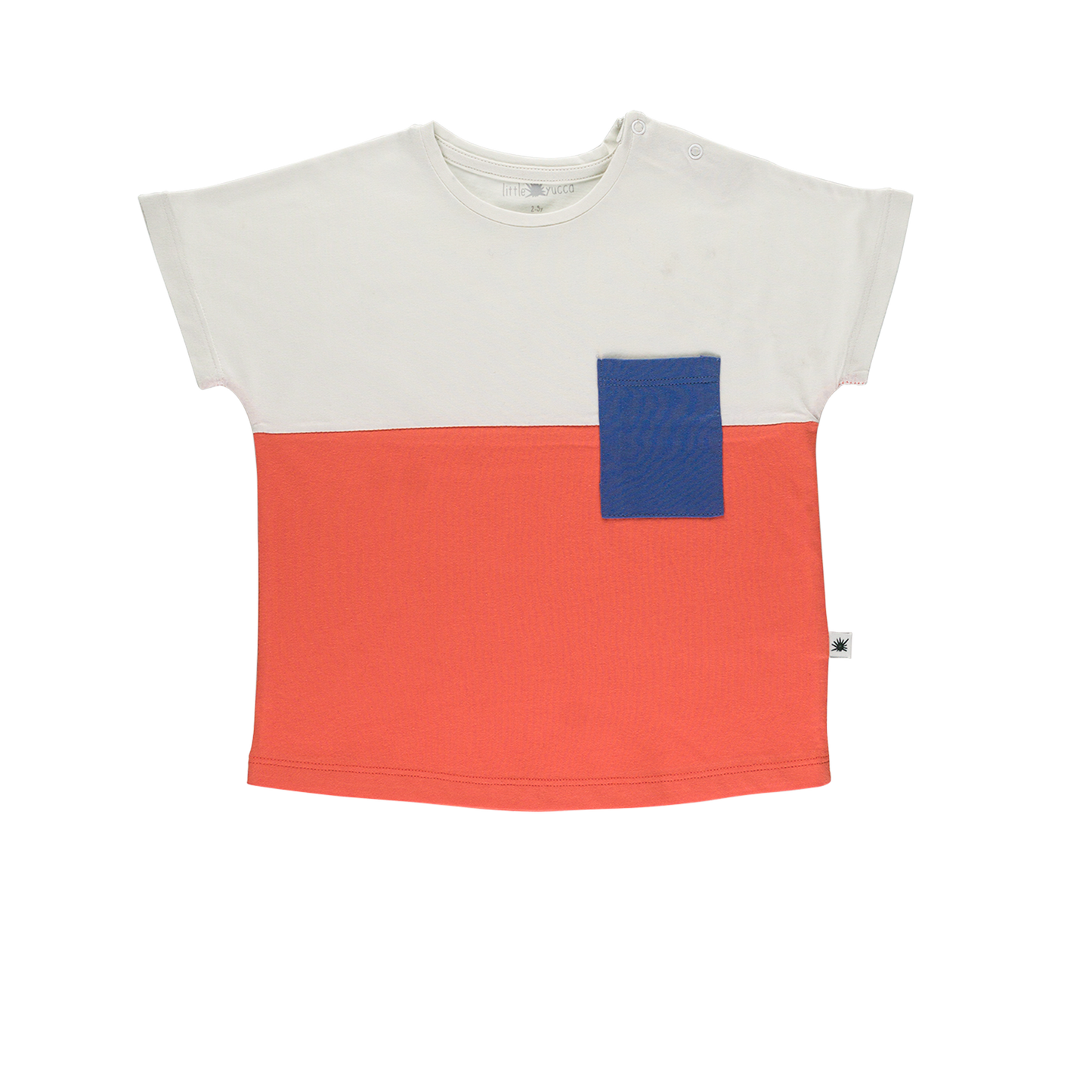Organic Cotton "pocket" T-shirt - Aged 12m to 5 Yrs- Colored Flamingo