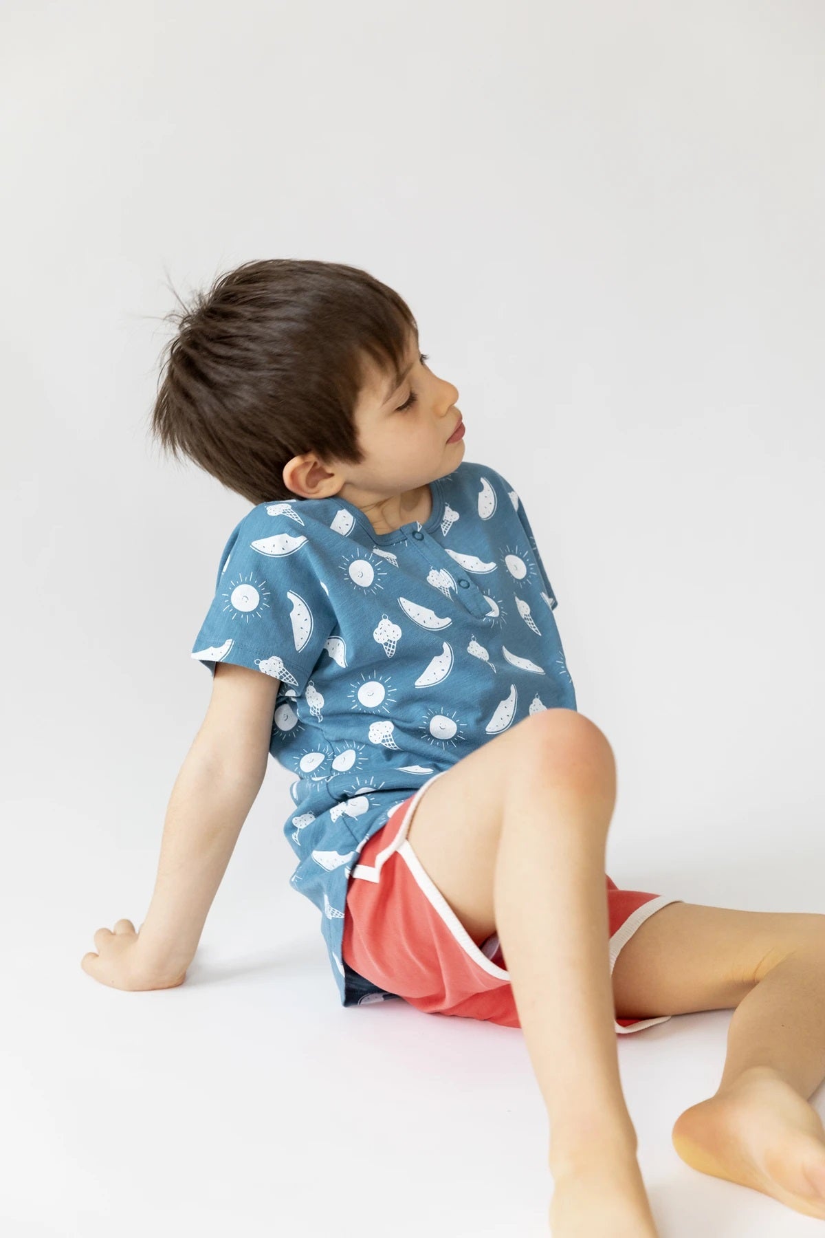 Organic cotton "Run" Shorts - Aged 3m to 3 Yrs- Colored Cranberry