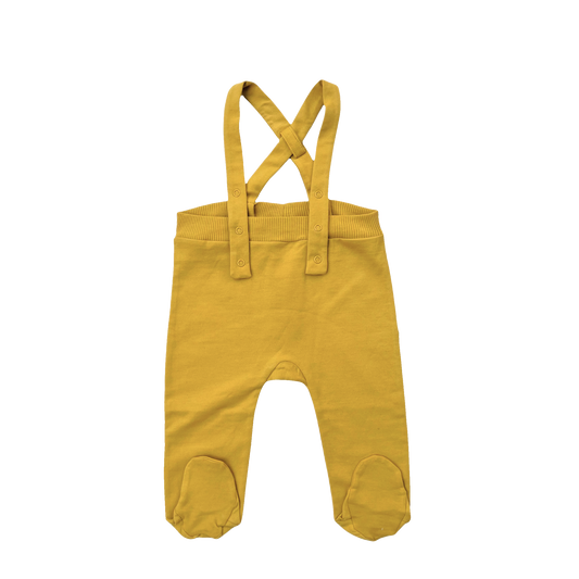 Organic Seed Baby Dungarees - Aged 0m to 6m- Colored Mustard