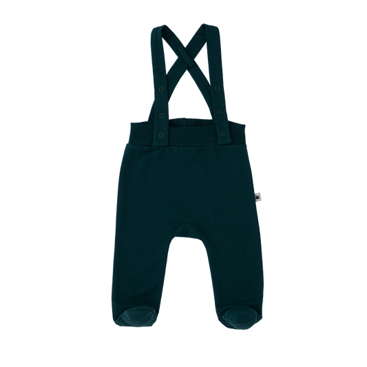 "Seed" Baby Dungarees -Aged 0m to 6m- Colored Pine Green