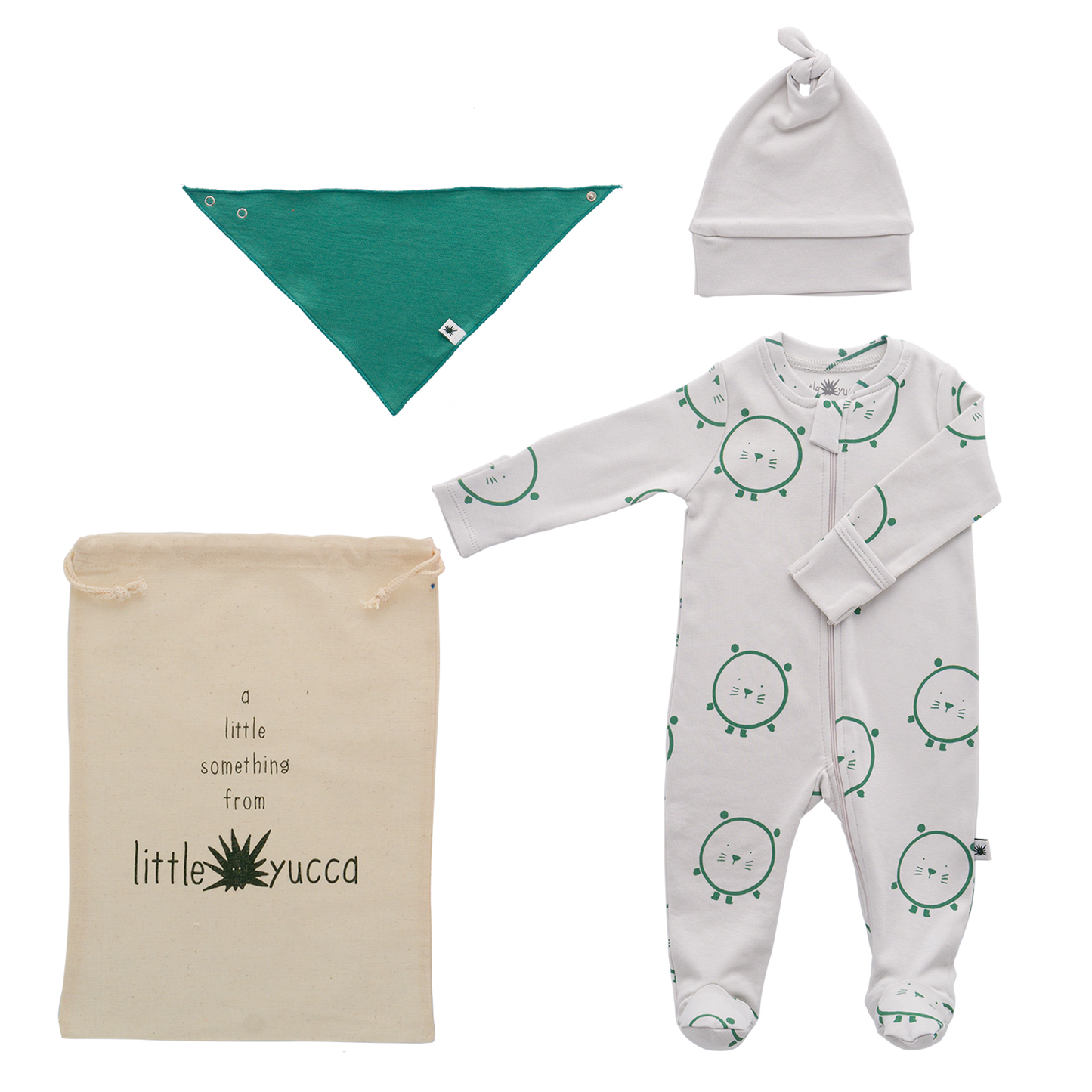 Organic Welcome baby set-Aged 0m to 6m- Colored Light Grey - Green